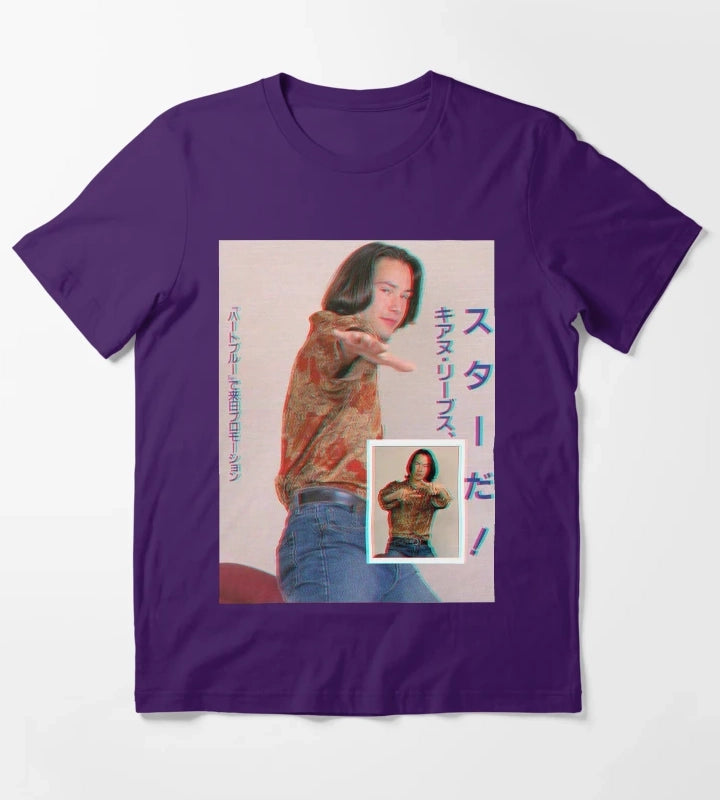 KeanU ReEves T-Shirt Purple