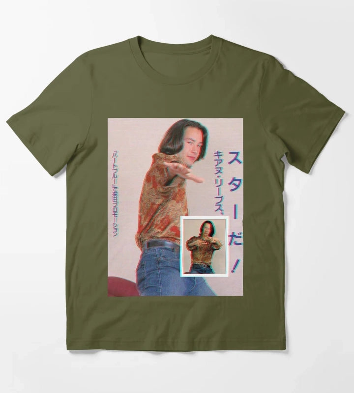 KeanU ReEves T-Shirt Olive Green