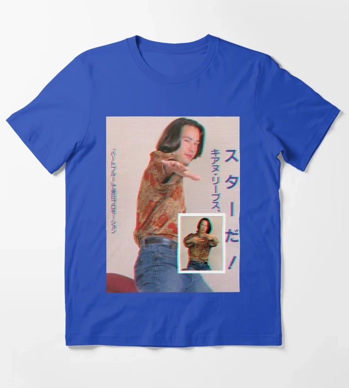 KeanU ReEves T-Shirt Blue