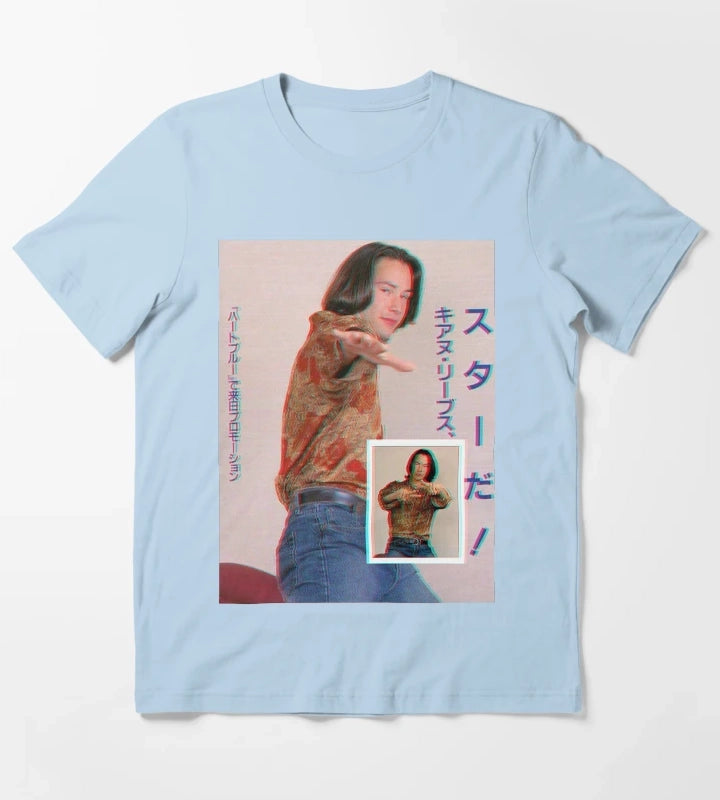 KeanU ReEves T-Shirt Sky Blue