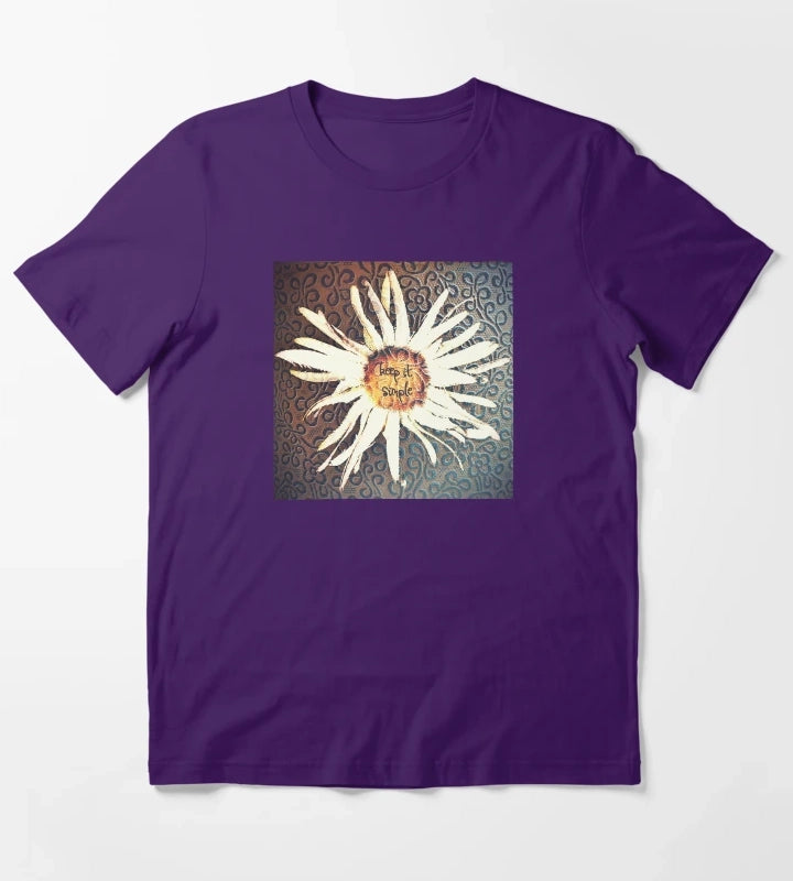 Keep It Simple Daisy Design T-Shirt Purple