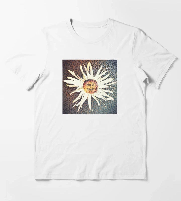 Keep It Simple Daisy Design T-Shirt White