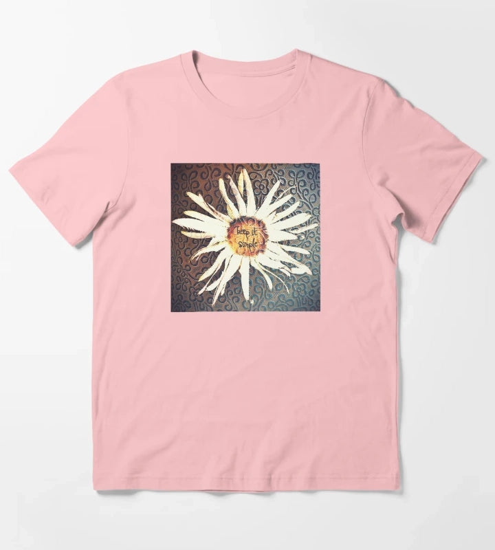 Keep It Simple Daisy Design T-Shirt Dark Grey