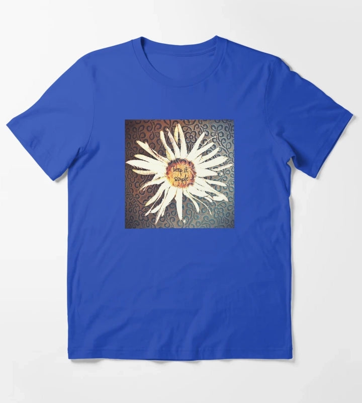 Keep It Simple Daisy Design T-Shirt Blue