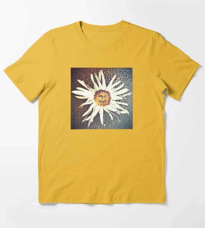 Keep It Simple Daisy Design T-Shirt Yellow