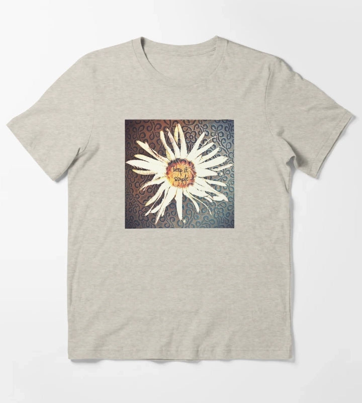 Keep It Simple Daisy Design T-Shirt Cream