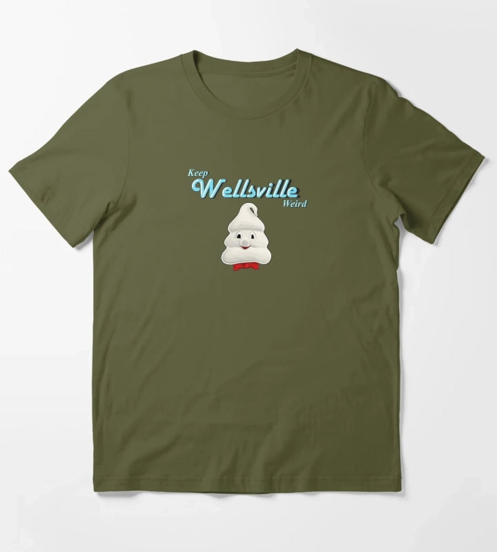 Keep Wellsville Weird with Mr Tastee T-Shirt Olive Green