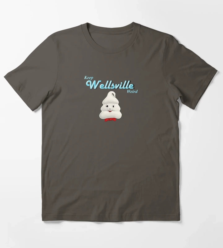 Keep Wellsville Weird with Mr Tastee T-Shirt Dark Grey