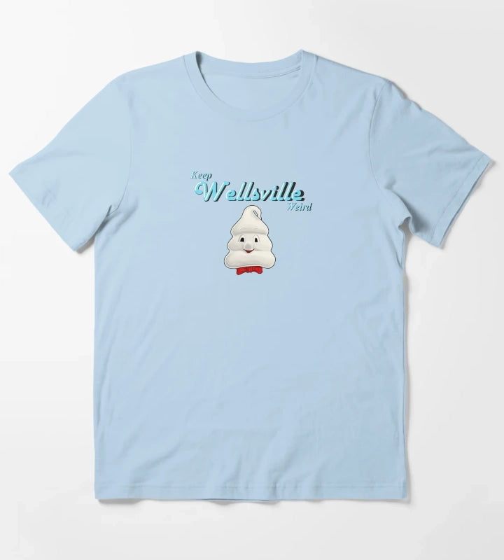 Keep Wellsville Weird with Mr Tastee T-Shirt Sky Blue