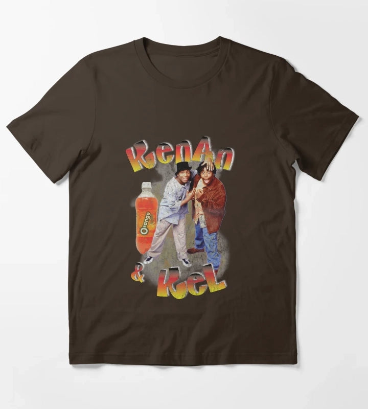 Kenan and Kel Retro Rap Bootleg Style T-Shirt Brown