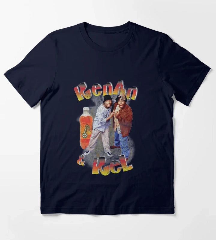 Kenan and Kel Retro Rap Bootleg Style T-Shirt Navy