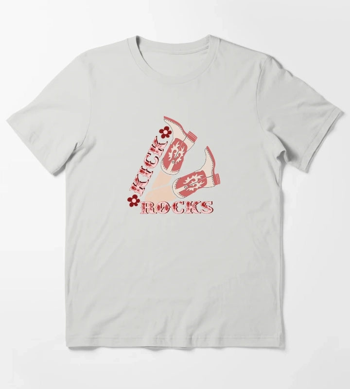 Kick Rocks Cowgirl Legs With Boots T-Shirt Light Grey