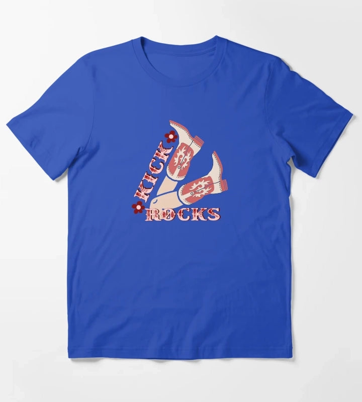 Kick Rocks Cowgirl Legs With Boots T-Shirt Blue