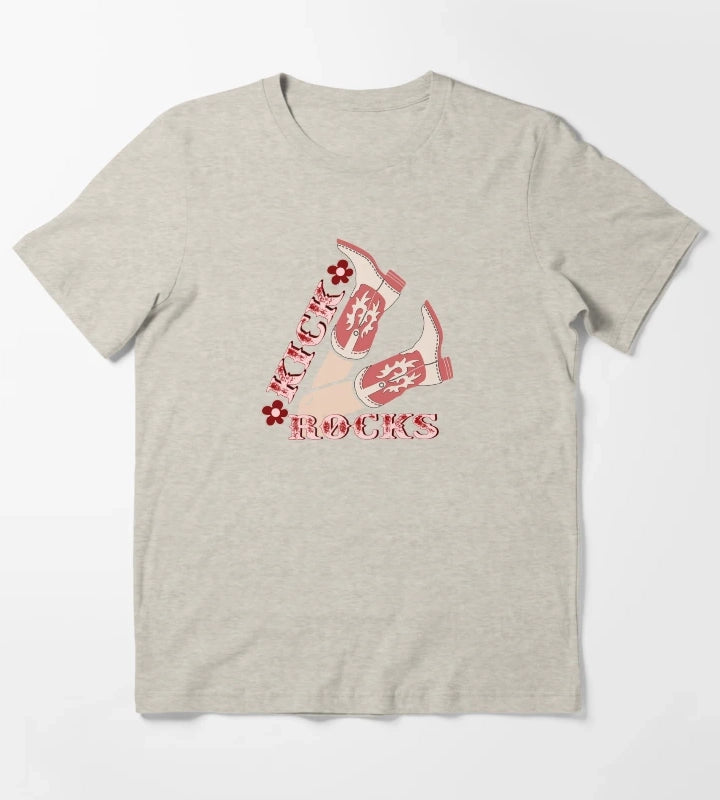 Kick Rocks Cowgirl Legs With Boots T-Shirt Cream