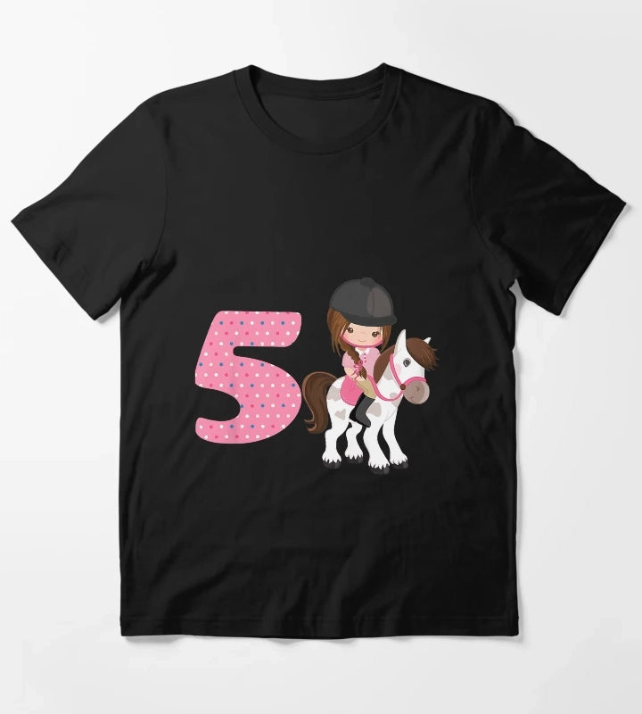 Kids 5 Year Old Cowgirl Birthday T-Shirt
