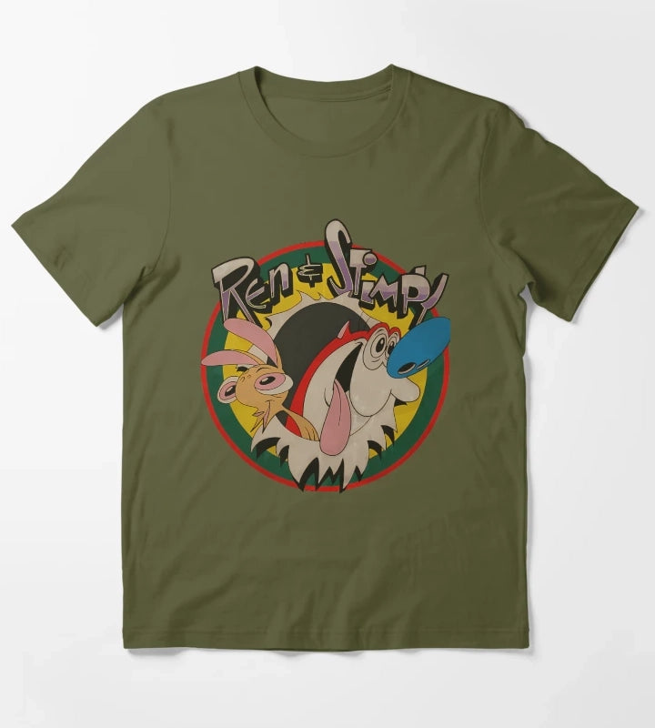 Kids Cartoon Squad T-Shirt Olive Green