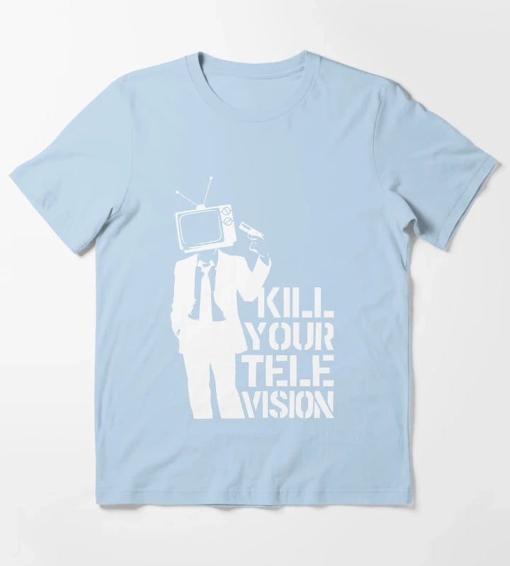 Kill your Television Anonymous T-Shirt Sky Blue