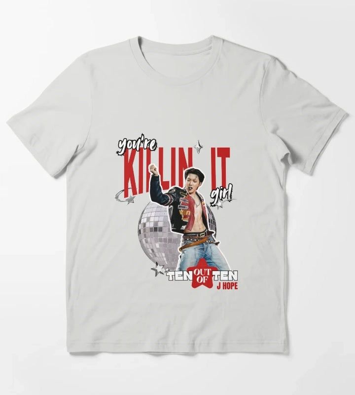 Killin it girl BTS J hope T-Shirt Light Grey