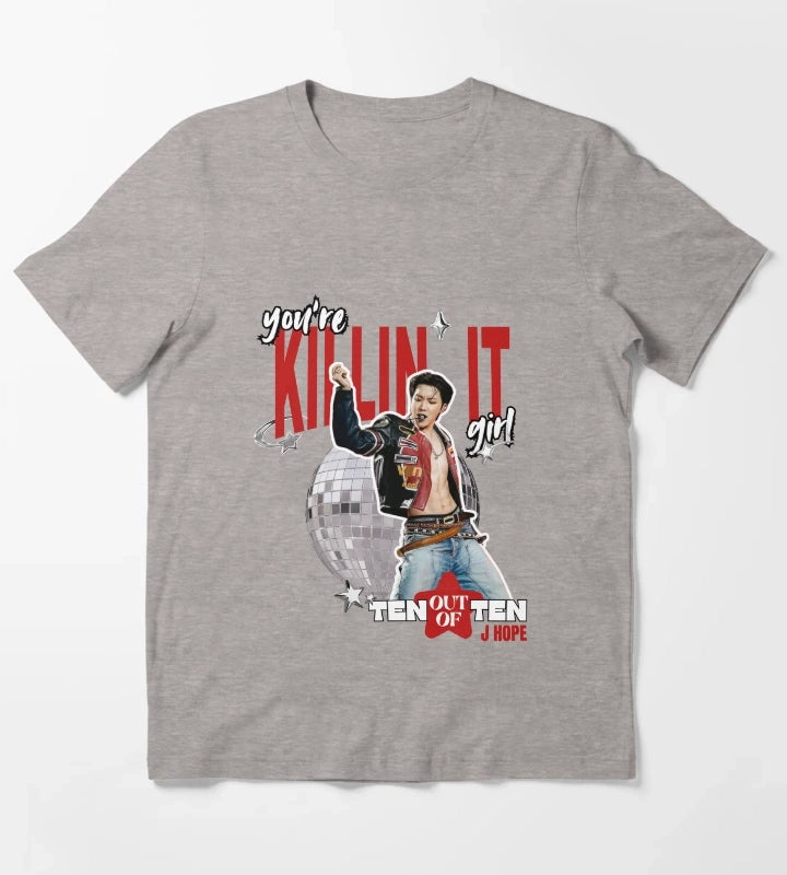Killin it girl BTS J hope T-Shirt Heather Grey