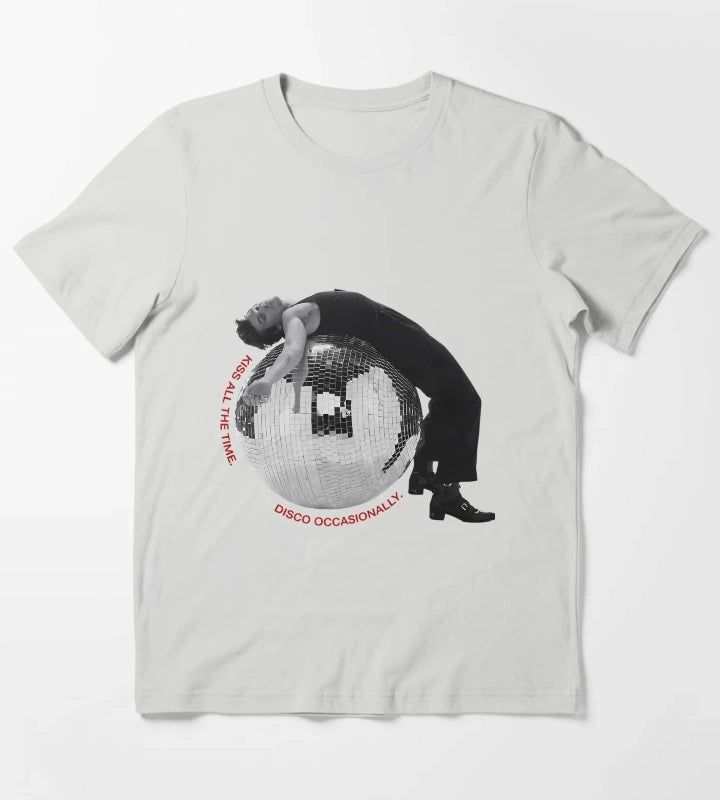 Kiss All The Time Disco Occasionally Disco T-Shirt Light Grey