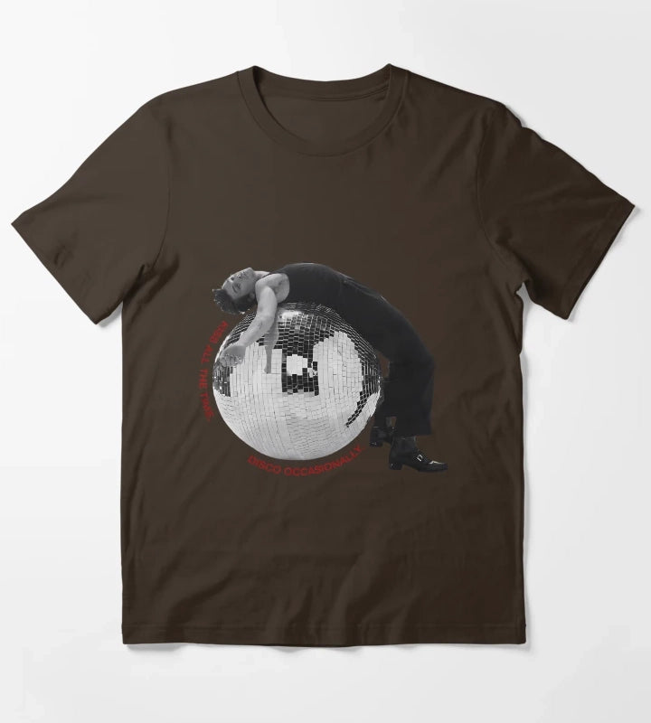Kiss All The Time Disco Occasionally Disco T-Shirt Brown