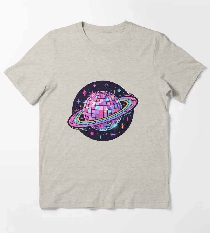 Kiss All The Time Disco Occasionally Retro Disco Aesthetic T-Shirt Cream