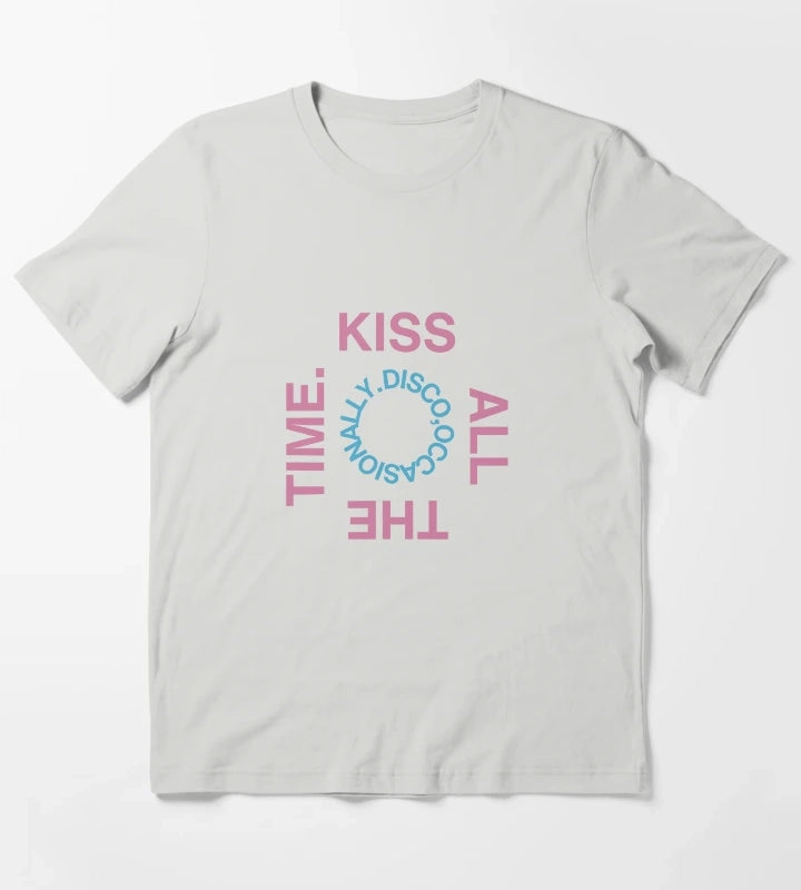 Kiss all the time Album Design T-Shirt Light Grey