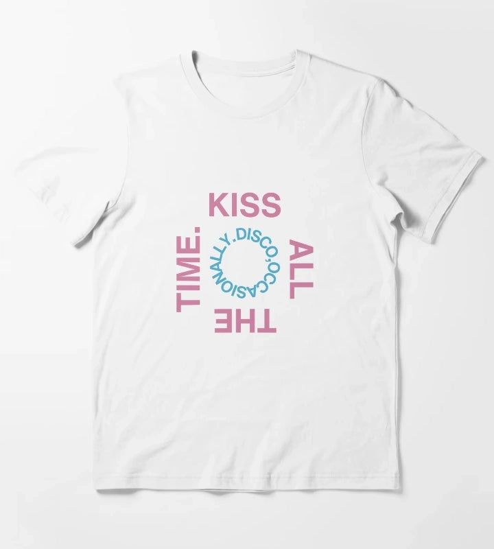 Kiss all the time Album Design T-Shirt White