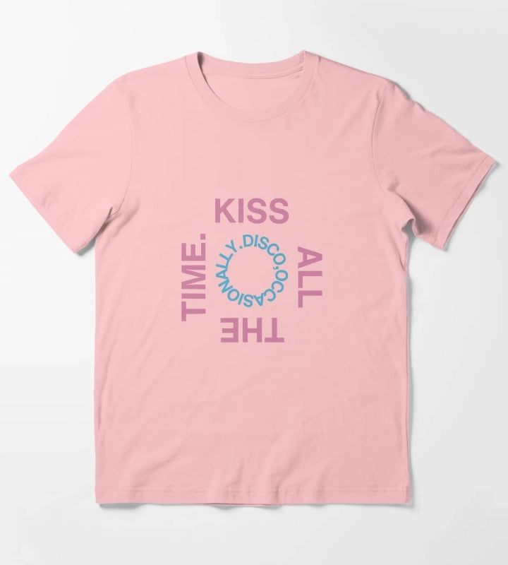 Kiss all the time Album Design T-Shirt Dark Grey