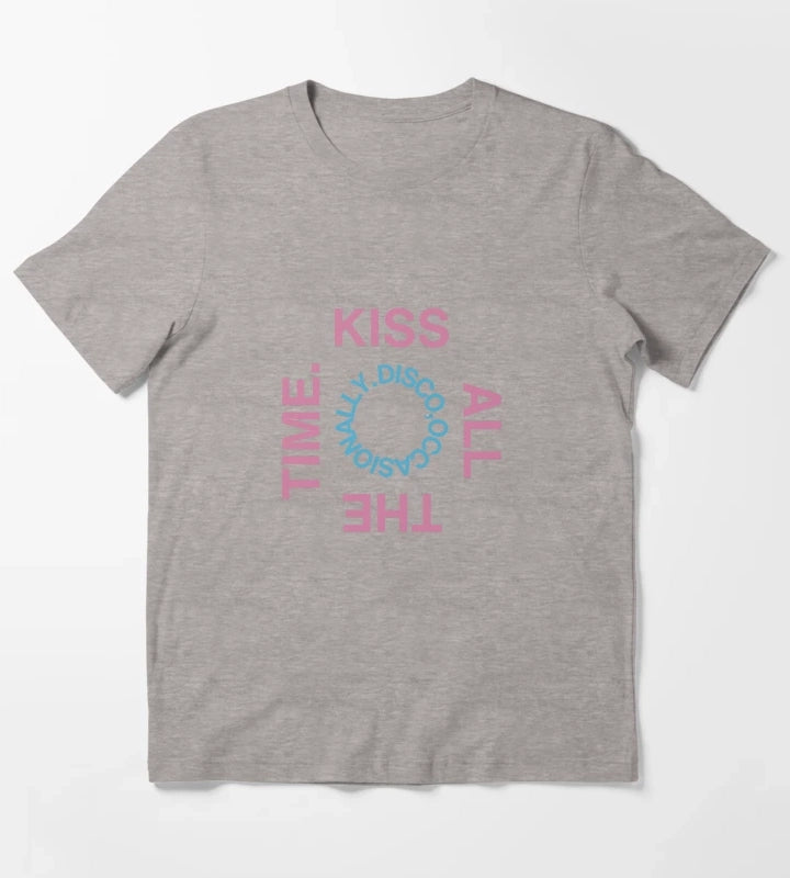 Kiss all the time Album Design T-Shirt Heather Grey
