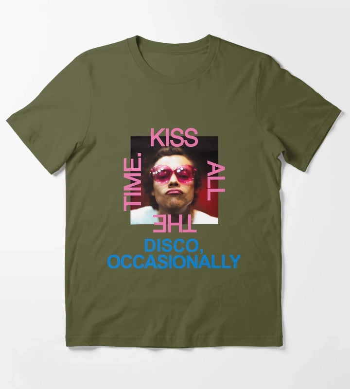 Kissy Face Disco T-Shirt Olive Green