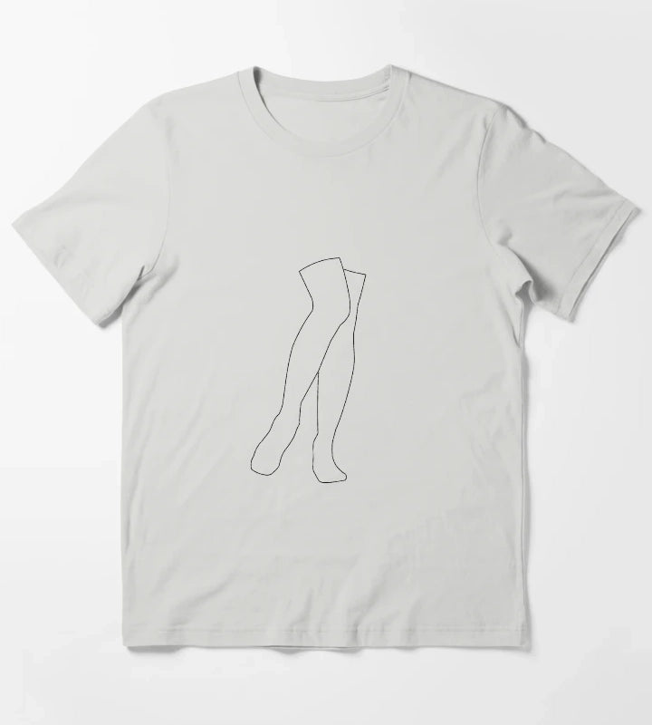Knee Socks T-Shirt Light Grey
