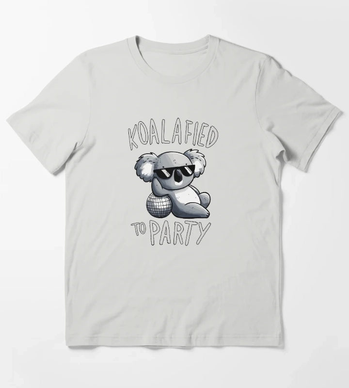 Koalified to Party Disco Koala T-Shirt Light Grey