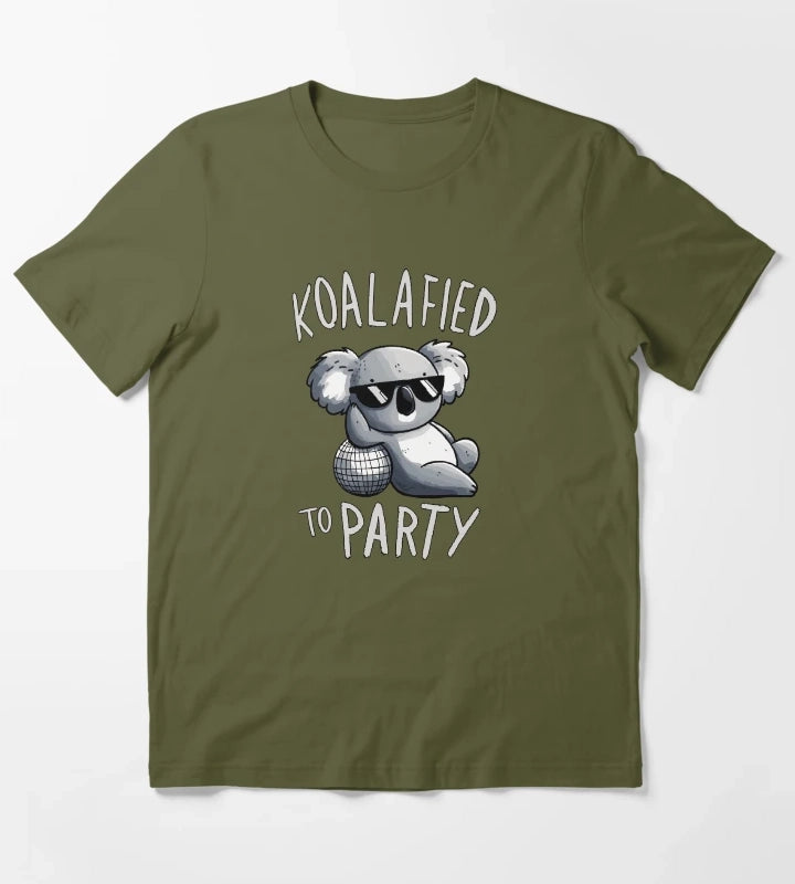Koalified to Party Disco Koala T-Shirt Olive Green