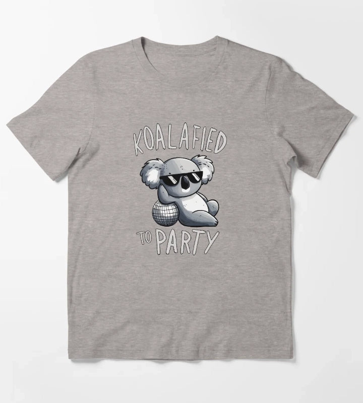 Koalified to Party Disco Koala T-Shirt Heather Grey
