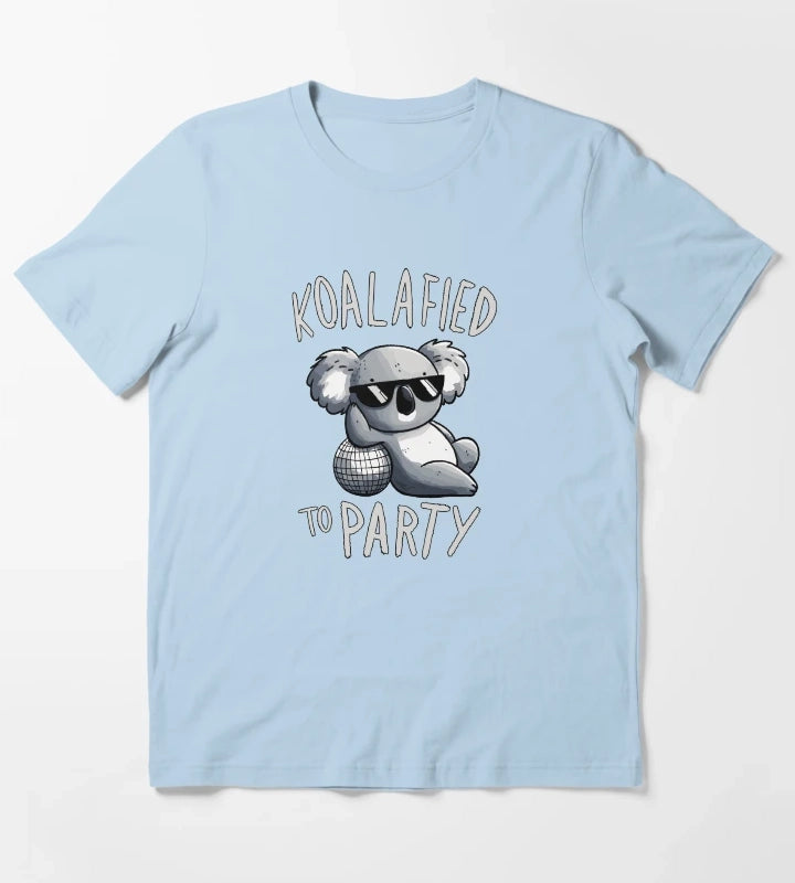 Koalified to Party Disco Koala T-Shirt Sky Blue