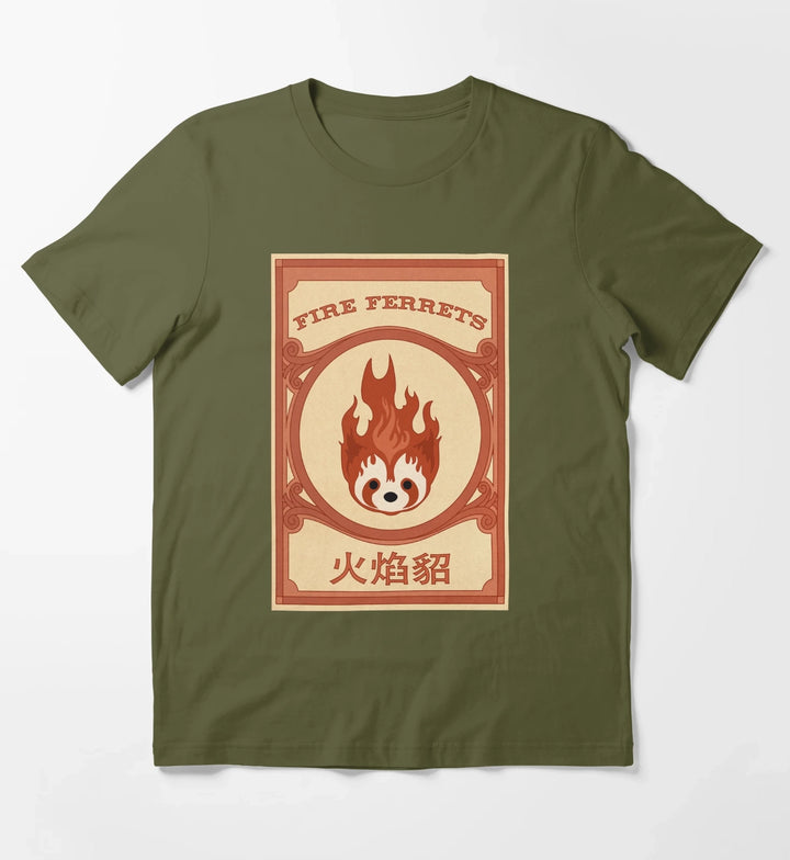 Korra Fire Ferrets Pro Bending Poster T-Shirt Olive Green