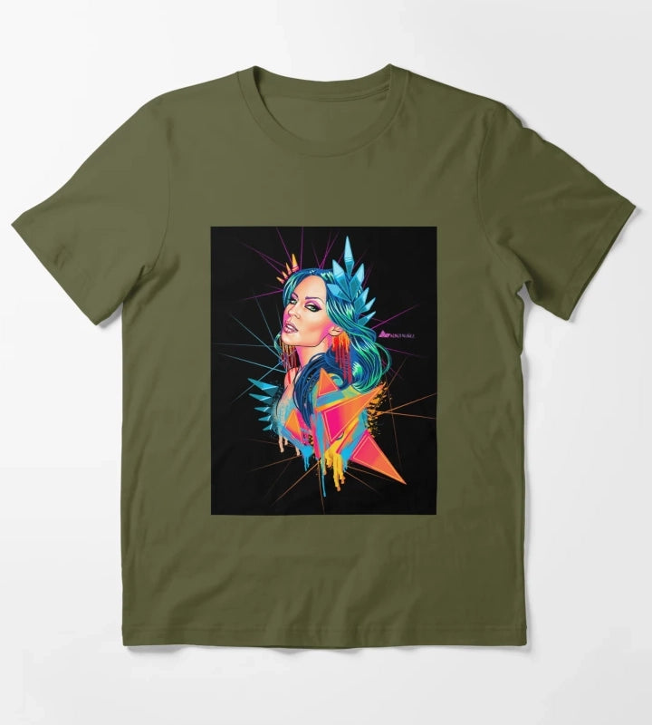 Kylie Minogue Neon Goddess T-Shirt Olive Green