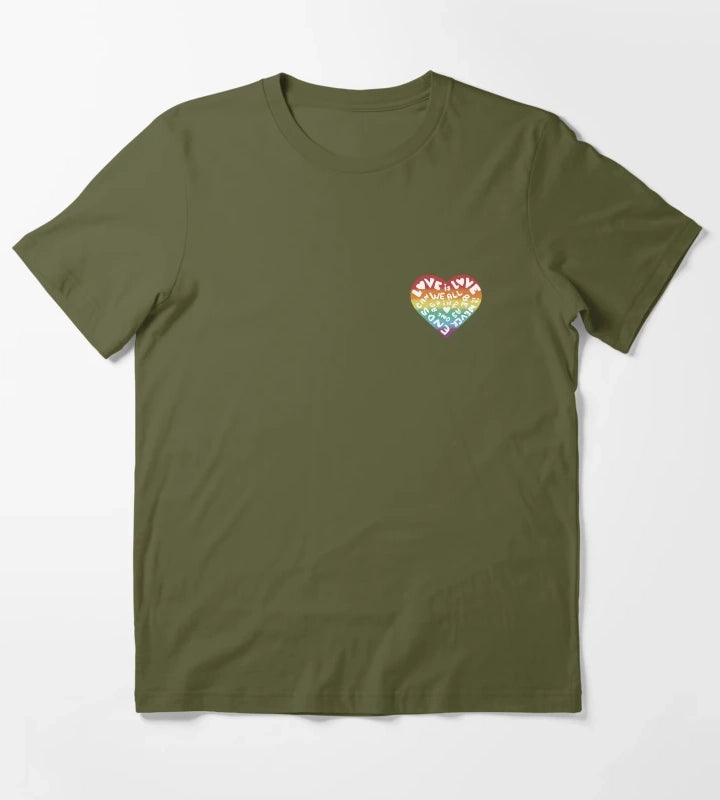 Kylie Minogue Pride Disco Say something heart T-Shirt Olive Green