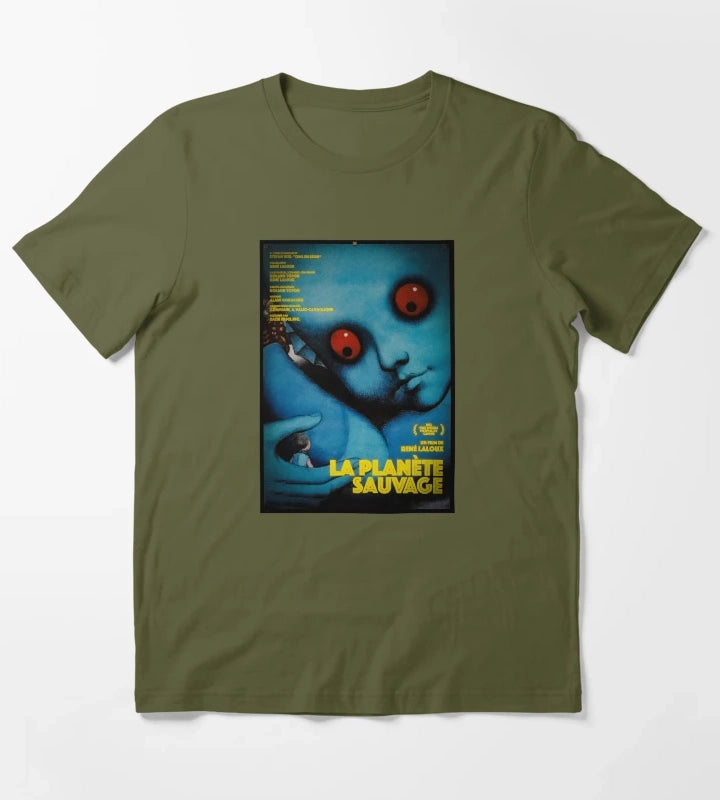 La Planete Sauvage Fantastic Planet Movie Poster 1973 T-Shirt Olive Green