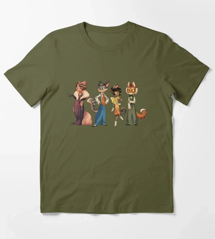 Lackadaisy Cats T-Shirt Olive Green