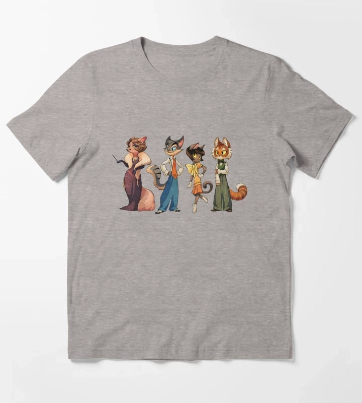 Lackadaisy Cats T-Shirt Heather Grey