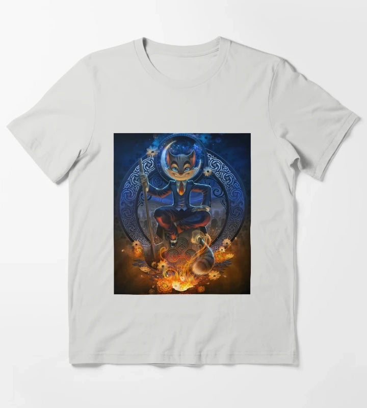 Lackadaisy Cute Cat T-Shirt Light Grey