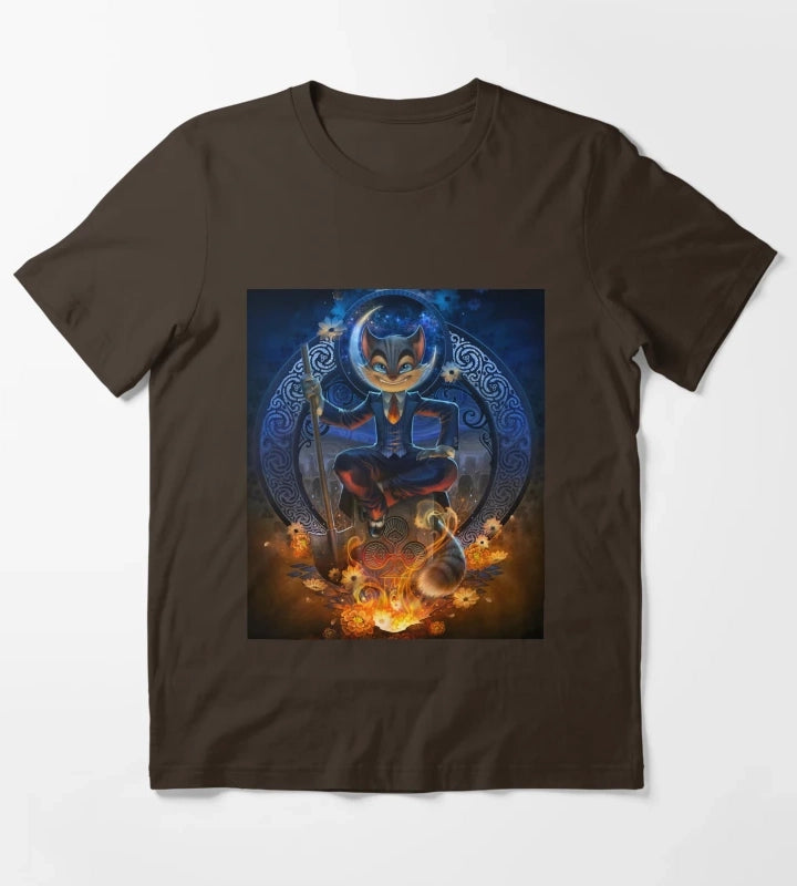 Lackadaisy Cute Cat T-Shirt Brown