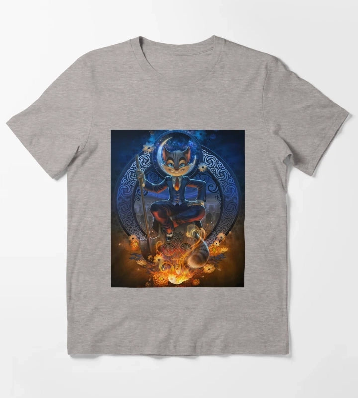 Lackadaisy Cute Cat T-Shirt Heather Grey