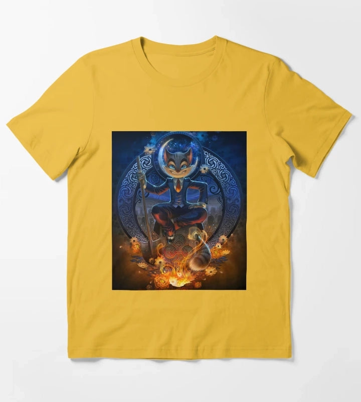 Lackadaisy Cute Cat T-Shirt Yellow
