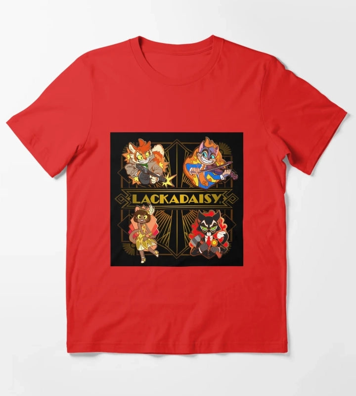 Lackadaisy Set Pin T-Shirt Red
