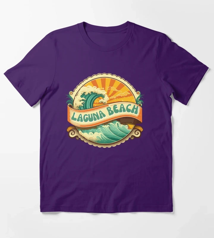 Laguna Beach Retro T-Shirt Purple