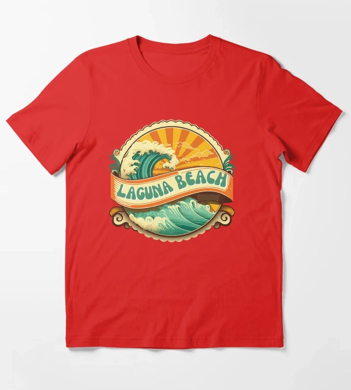 Laguna Beach Retro T-Shirt Red