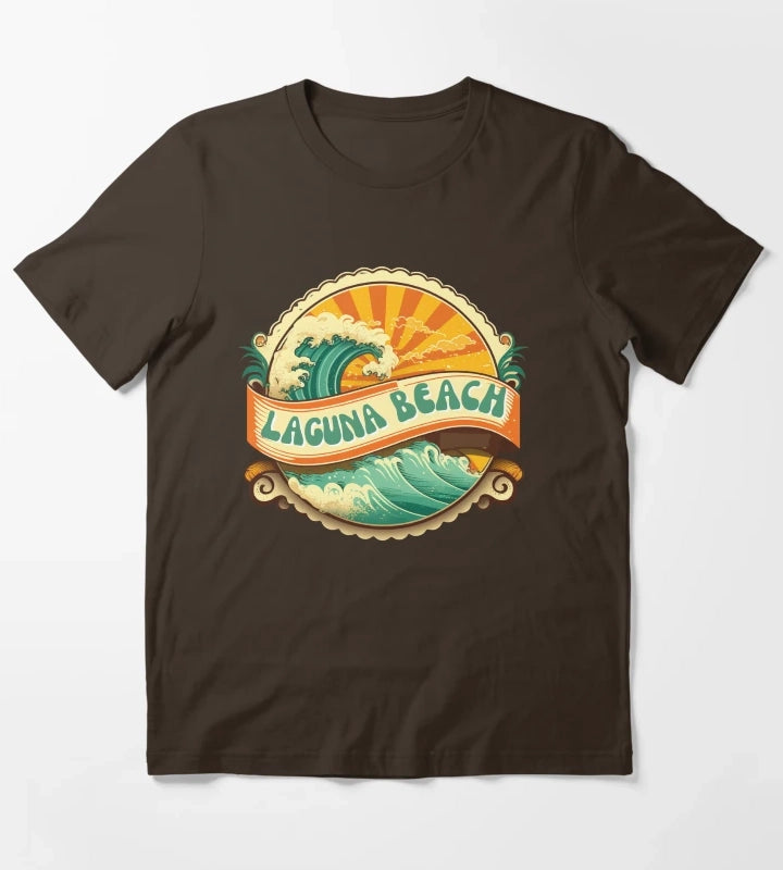Laguna Beach Retro T-Shirt Brown